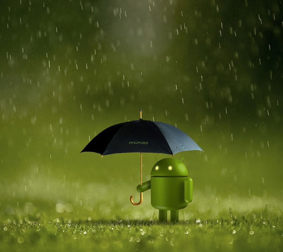 Андроид под зонтом